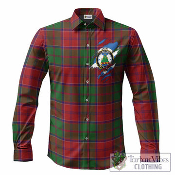 Grant Clan Crest In Me Tartan Long Sleeve Button Shirts Scotland Flag Style