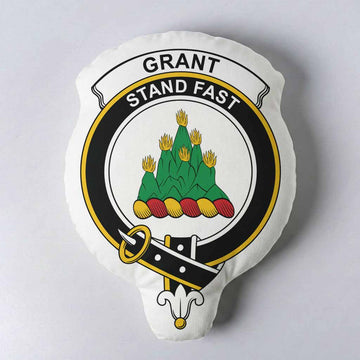 Grant Clan Crest Shaped Throw Pillow, Scottish Clan Badge Decorative Pillow