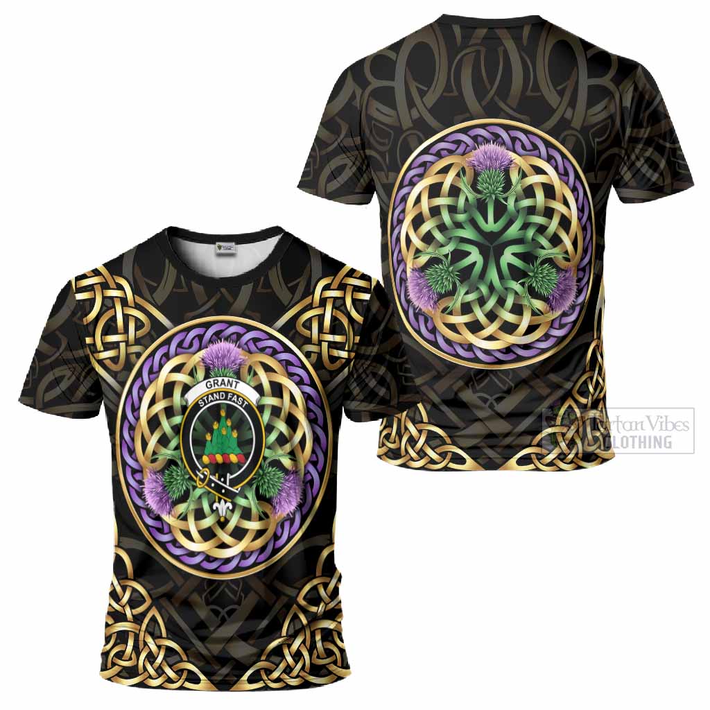Grant Clan Crest T-Shirt Celtic Scottish Thistle