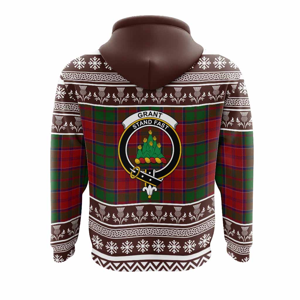 Grant Clan Tartan Christmas Hoodie with Family Crest - Tartan Vibes Clothing