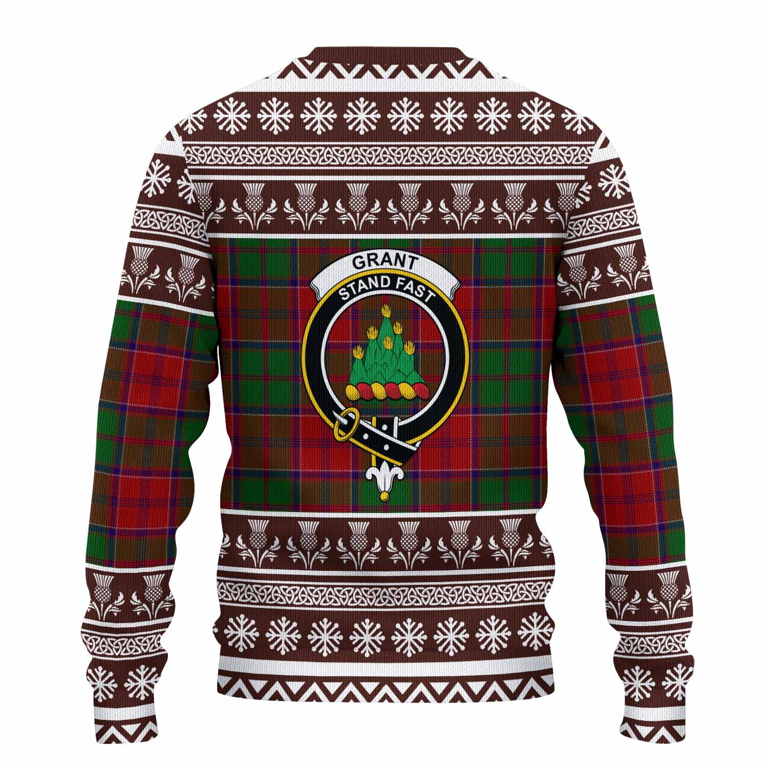 Grant Clan Tartan Christmas Ugly Sweater with Family Crest - Tartan Vibes Clothing