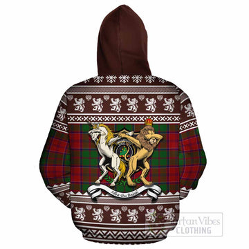 Grant Clan Tartan Crest Christmas Cotton Hoodie Coat of Arms Funny Style