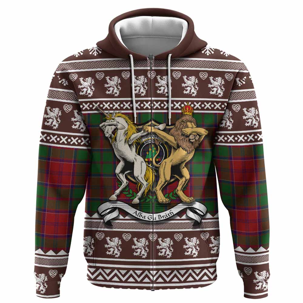 Grant Clan Tartan Crest Christmas Hoodie Coat of Arms Funny Style - Tartan Vibes Clothing