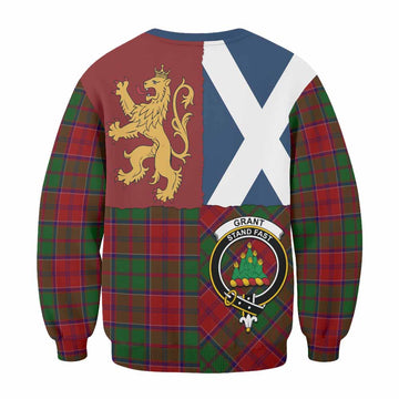 Grant Crest Tartan Sweatshirt with Lion Rampant Saltire Style