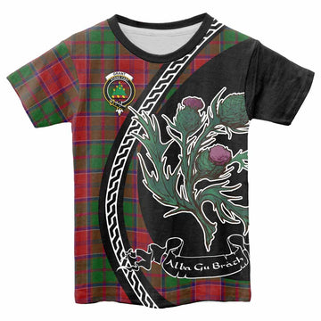 Grant Family Crest Tartan Kid T-shirt Alba Thistle Inspired - Tartan Vibes Clothing