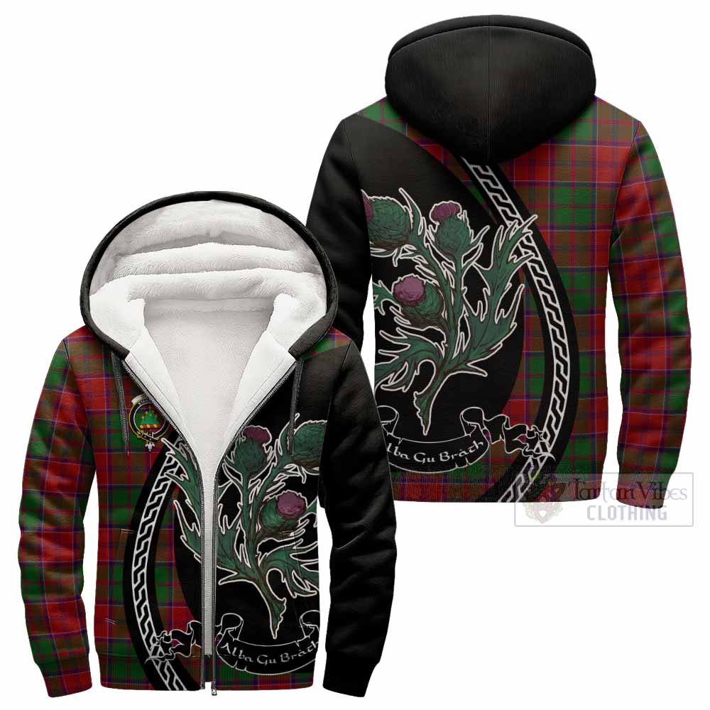 Grant Family Crest Tartan Sherpa Hoodie Alba Thistle Inspired - Tartan Vibes Clothing