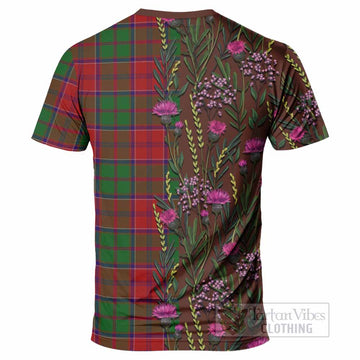 Grant Family Crest Tartan T-Shirt Scottish Thistle Flower Pattern Half Style - Tartan Vibes Clothing