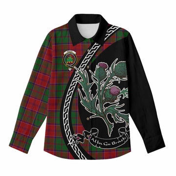 Grant Family Crest Tartan Women Casual Shirt Alba Thistle Inspired