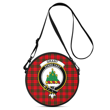 Grant Modern Tartan Round Satchel Bags with Family Crest