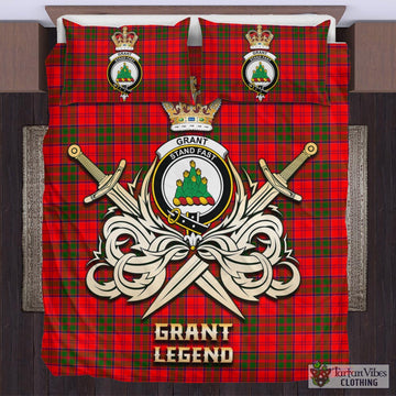 Grant Modern Tartan Bedding Set with Clan Crest and the Golden Sword of Courageous Legacy