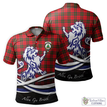 Grant Modern Tartan Polo Shirt with Alba Gu Brath Regal Lion Emblem
