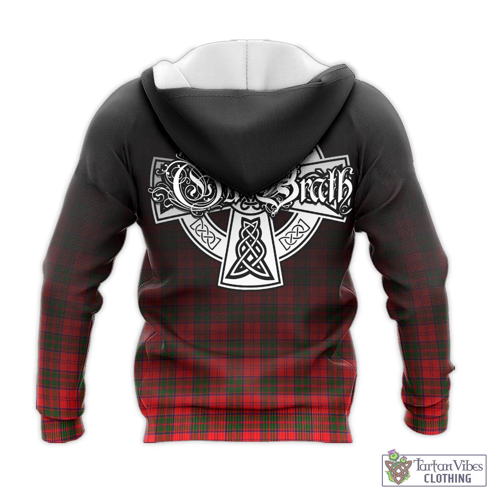 Tartan Vibes Clothing Grant Modern Tartan Knitted Hoodie Featuring Alba Gu Brath Family Crest Celtic Inspired
