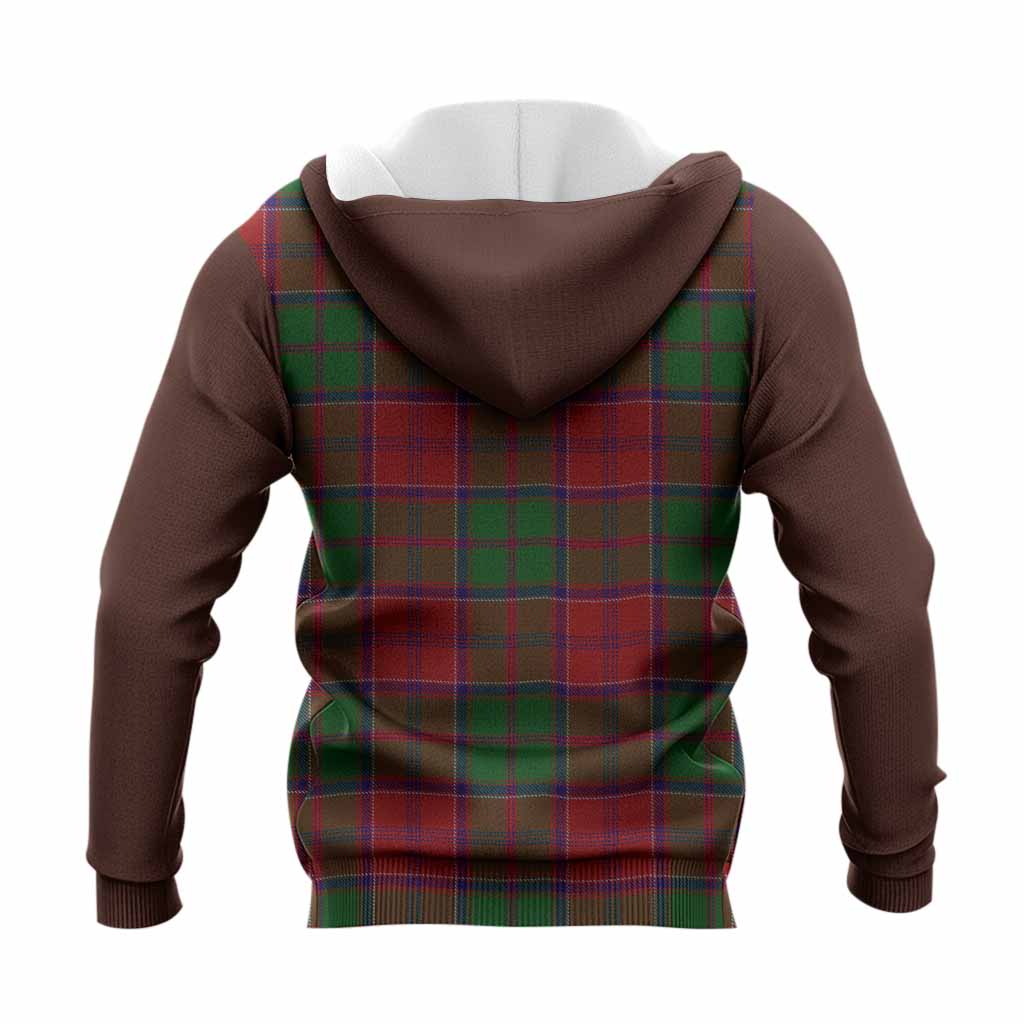 Grant Tartan Accent Knitted Hoodie with Family Crest