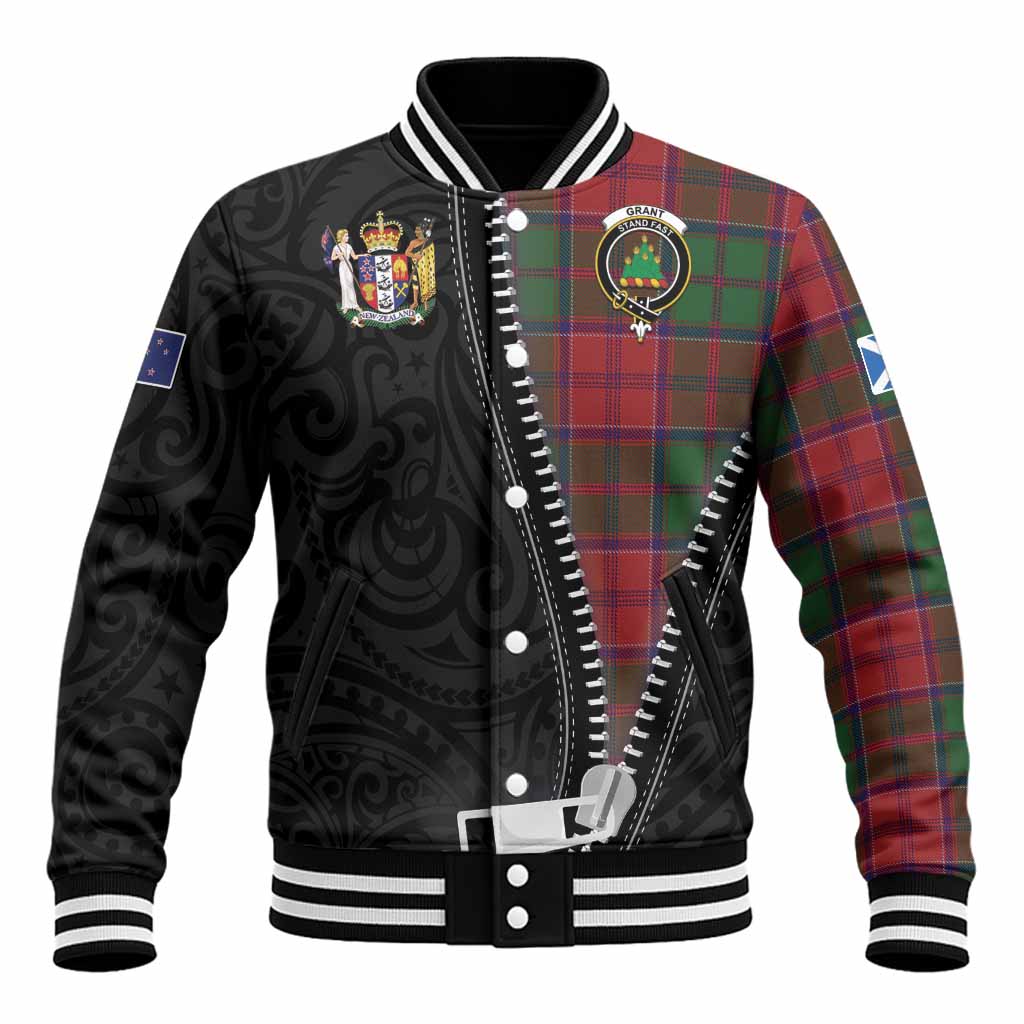 Grant Tartan Baseball Jacket New Zealand Pattern Unique Zipper Stylized