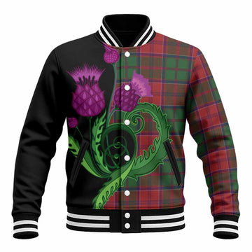 Grant Tartan Baseball Jacket Traditional Scottish Thistle