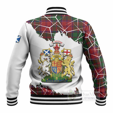 Grant Tartan Baseball Jacket with Family Crest and Lion Rampant Grunge Style