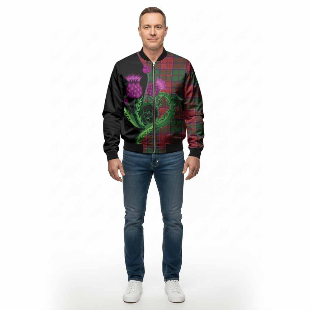 Grant Tartan Bomber Jacket Traditional Scottish Thistle