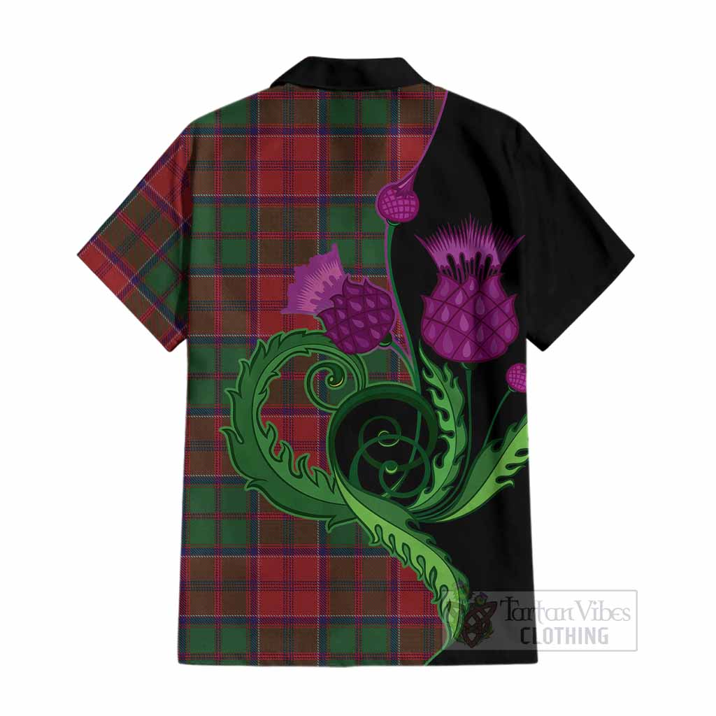 Grant Tartan Cotton Hawaiian Shirt Traditional Scottish Thistle