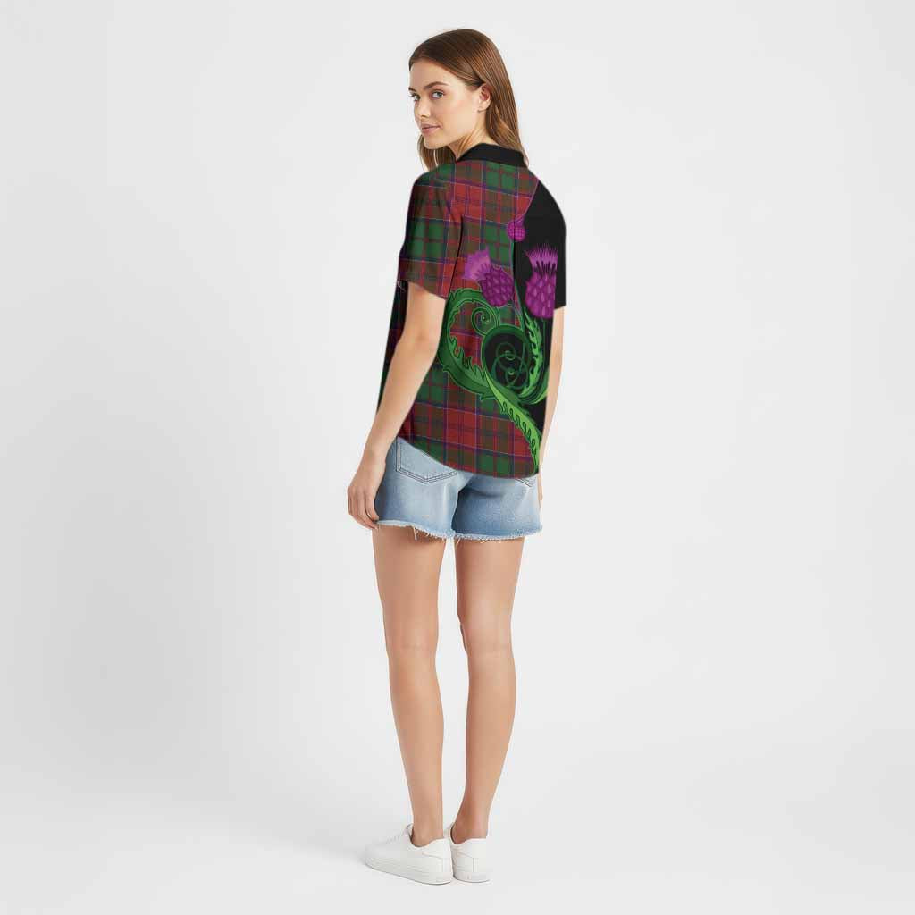 Grant Tartan Cotton Hawaiian Shirt Traditional Scottish Thistle