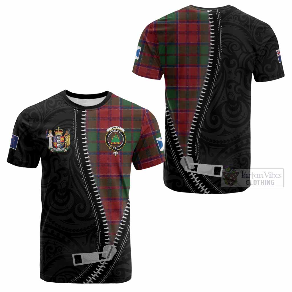 Grant Tartan Cotton T-shirt New Zealand Pattern Unique Zipper Stylized