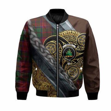 Grant Tartan Crest Bomber Jacket Scottish Triskele Celtic