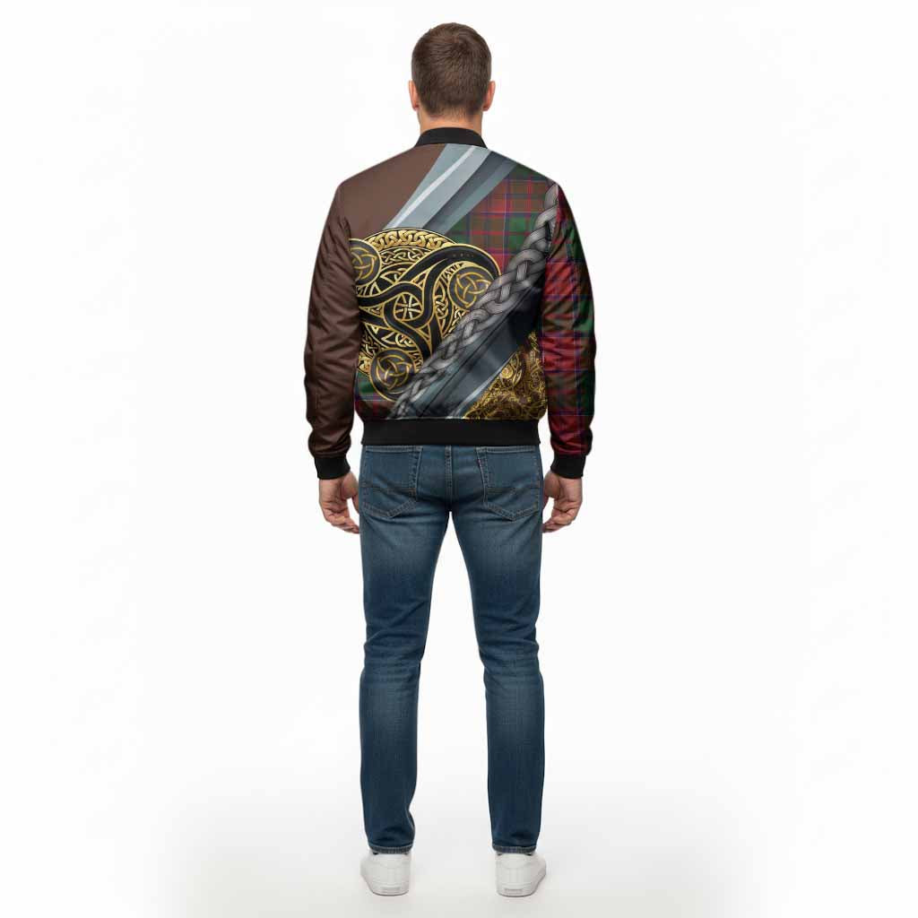 Grant Tartan Crest Bomber Jacket Scottish Triskele Celtic
