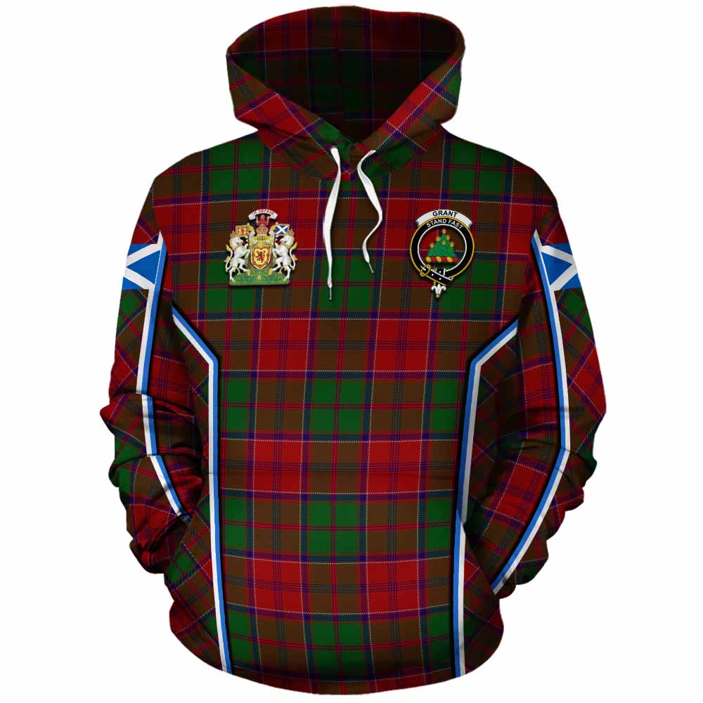 Grant Tartan Crest Cotton Hoodie Scotland Coat of Arm Flag Style - Tartan Vibes Clothing