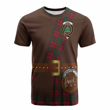 Grant Tartan Crest Cotton T-shirt Kilt Costume Style