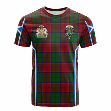 Grant Tartan Crest Cotton T-shirt Scotland Coat of Arm Flag Style