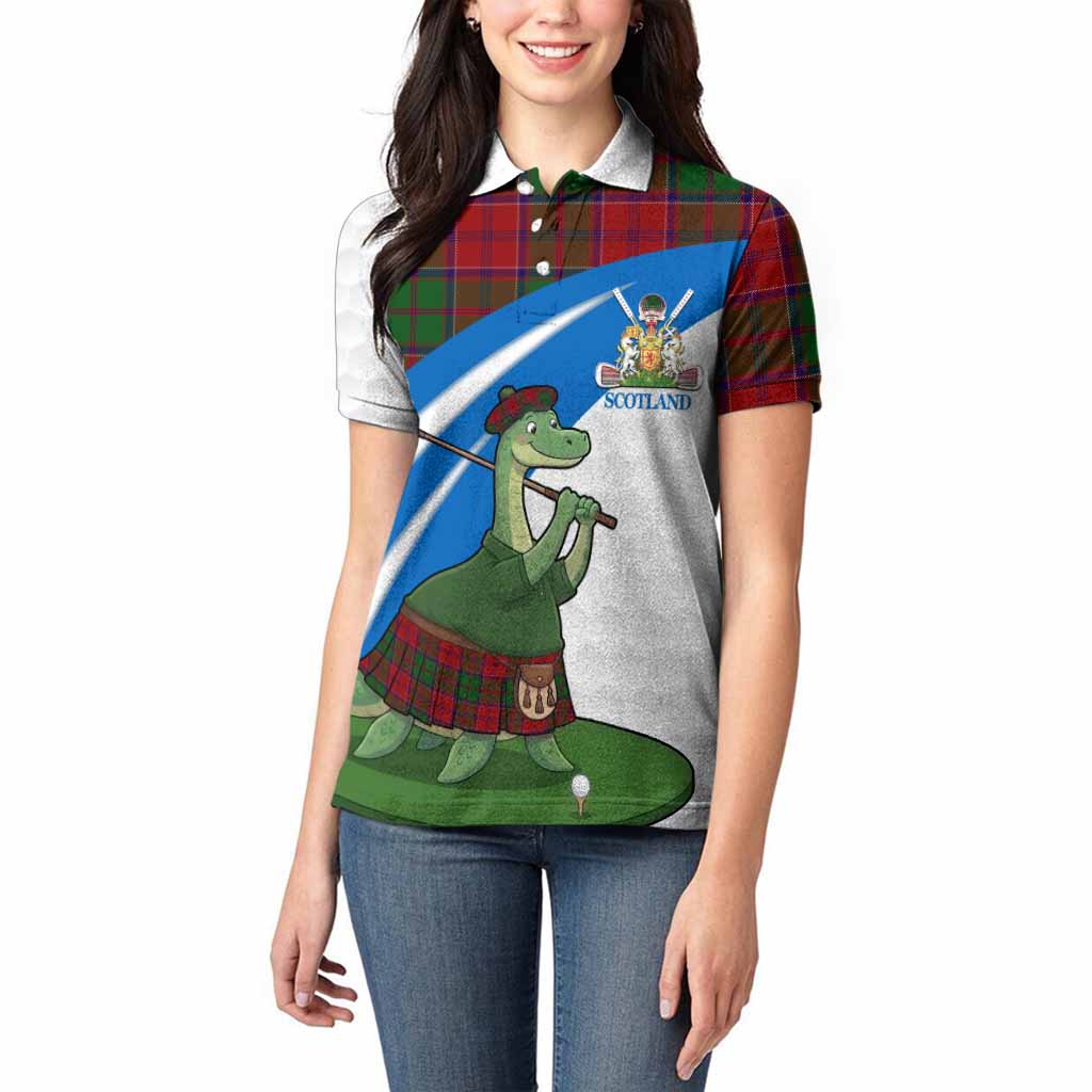 Grant Tartan Crest Golf Nessie Women Polo Shirt Loch Ness Monster Sporty Style