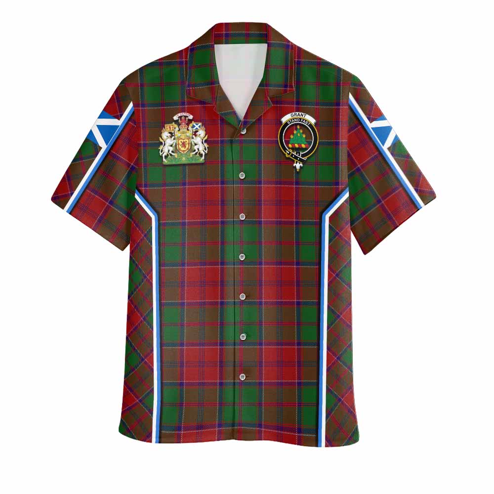Grant Tartan Crest Hawaiian Shirt Scotland Coat of Arm Flag Style - Tartan Vibes Clothing