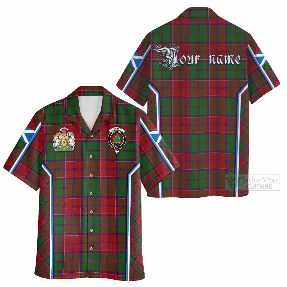 Grant Tartan Crest Hawaiian Shirt Scotland Coat of Arm Flag Style - Tartan Vibes Clothing