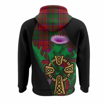 Grant Tartan Crest Hoodie Celtic Cross Thistle Flowers