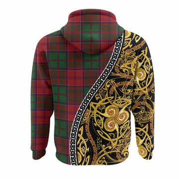 Grant Tartan Crest Hoodie Celtic Knot and Triple Trickle Spiral Symbols