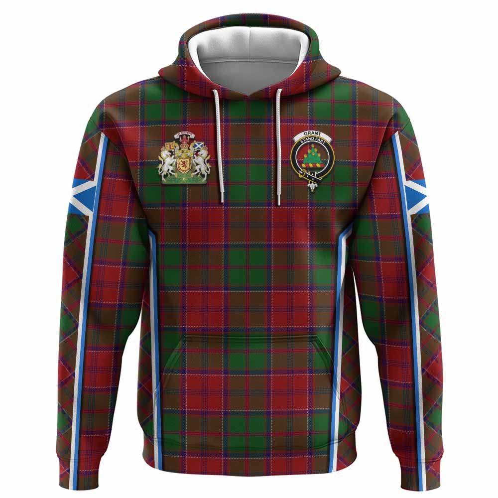Grant Tartan Crest Hoodie Scotland Coat of Arm Flag Style - Tartan Vibes Clothing