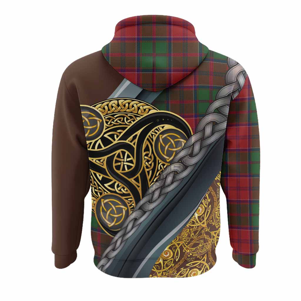 Grant Tartan Crest Hoodie Scottish Triskele Celtic