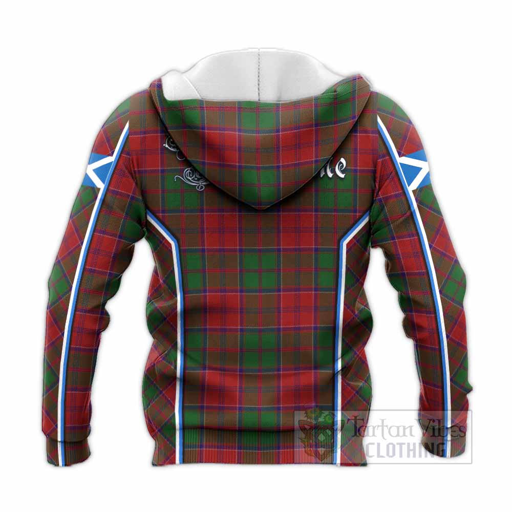 Grant Tartan Crest Knitted Hoodie Scotland Coat of Arm Flag Style - Tartan Vibes Clothing