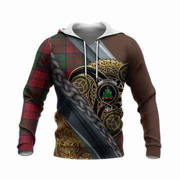 Grant Tartan Crest Knitted Hoodie Scottish Triskele Celtic