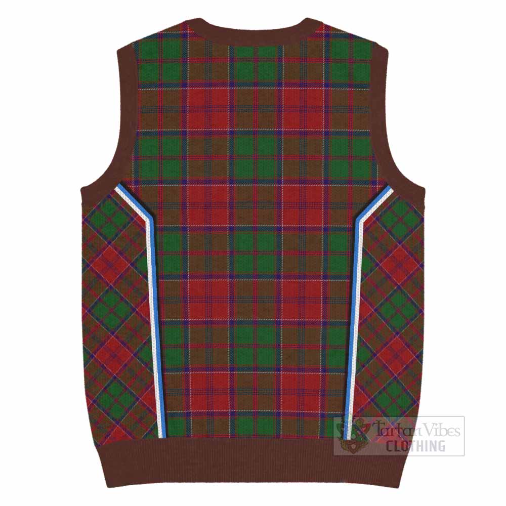 Grant Tartan Crest Knitted V-Neck Vest Scotland Coat of Arm Flag Style - Tartan Vibes Clothing
