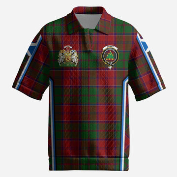 Grant Tartan Crest Men’s Polo Sweater Top Scotland Coat of Arm Flag Style