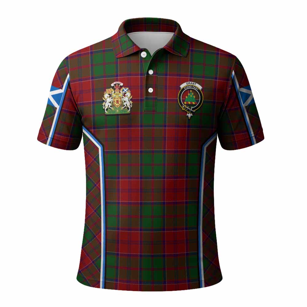 Grant Tartan Crest Polo Shirt Scotland Coat of Arm Flag Style - Tartan Vibes Clothing