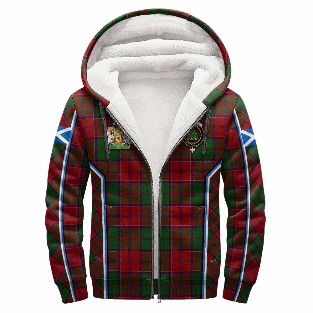 Grant Tartan Crest Sherpa Hoodie Scotland Coat of Arm Flag Style - Tartan Vibes Clothing