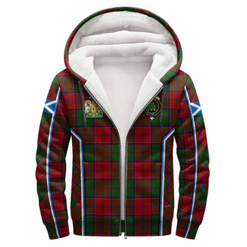 Grant Tartan Crest Sherpa Hoodie Scotland Coat of Arm Flag Style