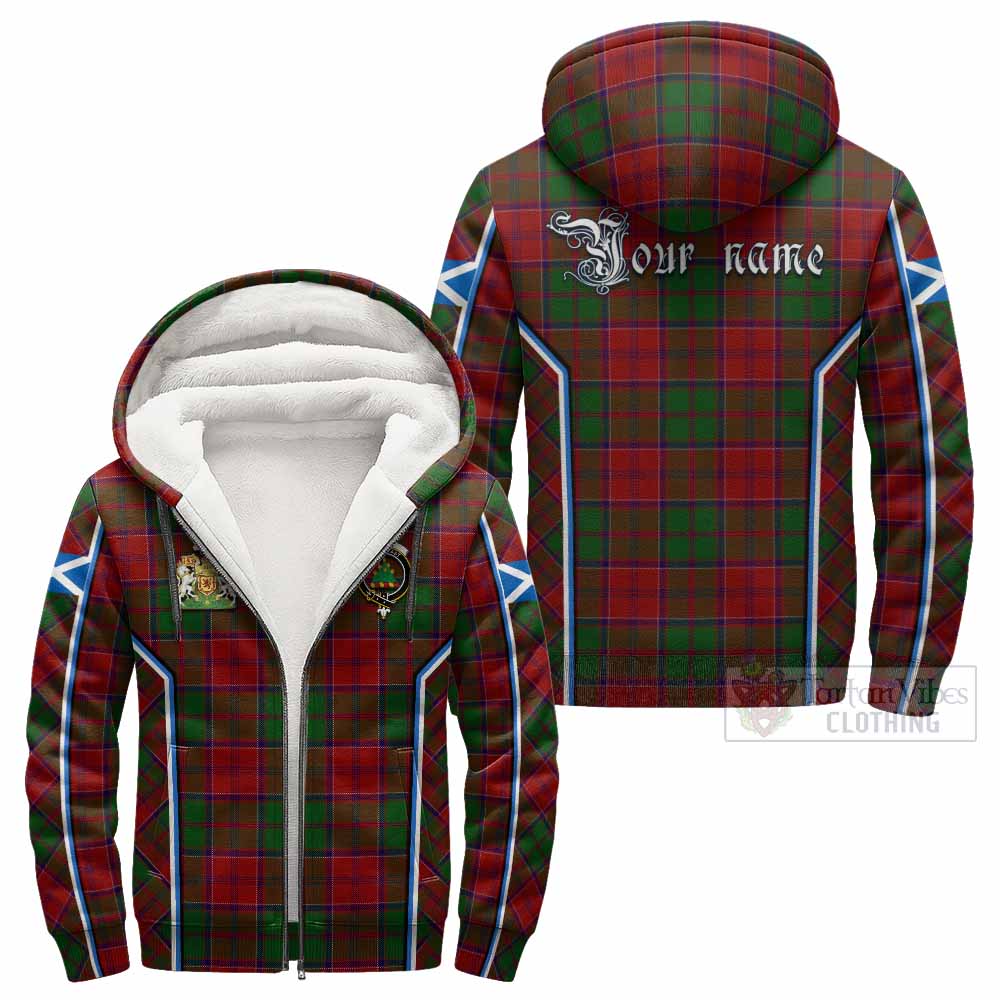 Grant Tartan Crest Sherpa Hoodie Scotland Coat of Arm Flag Style - Tartan Vibes Clothing