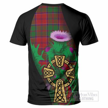 Grant Tartan Crest T-Shirt Celtic Cross Thistle Flowers