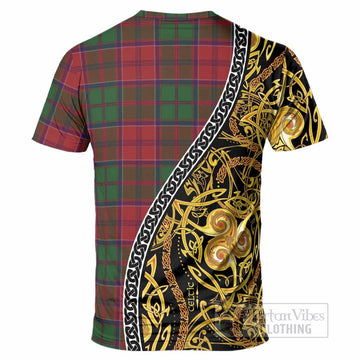 Grant Tartan Crest T-Shirt Celtic Knot and Triple Trickle Spiral Symbols