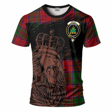 Grant Tartan Crest T-Shirt Crowned Lion Heritage Style