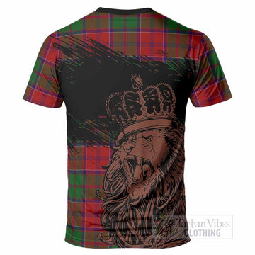 Grant Tartan Crest T-Shirt Crowned Lion Heritage Style