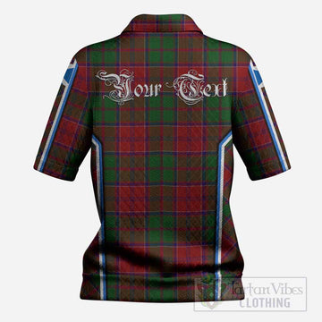 Grant Tartan Crest Women’s Polo Sweater Top Scotland Coat of Arm Flag Style