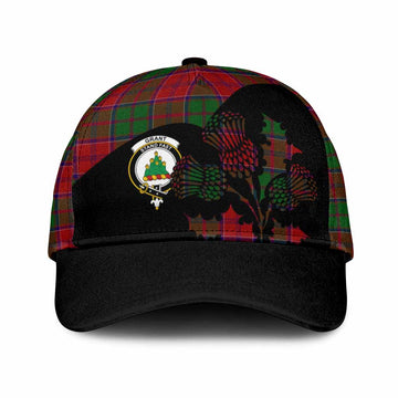 Grant Tartan Family Crest Classic Cap Scotland Thistle Floral Flag Style